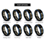 font options for inside engraving on gunmetal & blue protein alpha helix rings