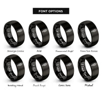 font options for inside engraving on black prusik knot rings