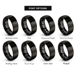 font options for inside engraving on black pt rings