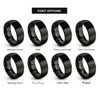 font options for inside engraving on black pt rings