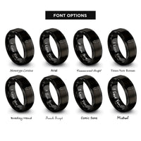 font options for inside engraving on black pt rings