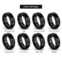 font options for inside engraving on black pt rings