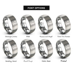 font options for inside engraving on grey pt rings