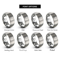 font options for inside engraving on grey pt rings