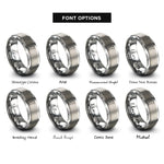 font options for inside engraving on gray pt rings