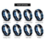 font options for inside engraving on blue & grey pufferfish rings