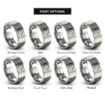 font options for inside engraving on gray pufferfish rings