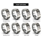 font options for inside engraving on gray puffin rings