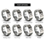 font options for inside engraving on silver puffin rings