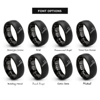 font options for inside engraving on black pulaski axe rings