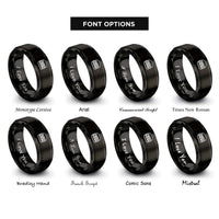 font options for inside engraving on black pulled pork sandwich rings