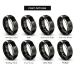 font options for inside engraving on black & gray pulley rings