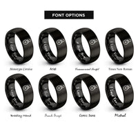 font options for inside engraving on black pulley rings