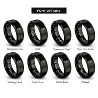 font options for inside engraving on black pulley rings