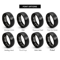 font options for inside engraving on black pulley rings
