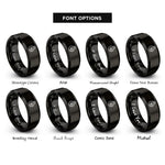 font options for inside engraving on black pulley rings