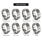 font options for inside engraving on grey pulley rings