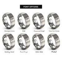 font options for inside engraving on grey pulley rings