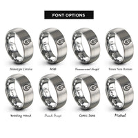 font options for inside engraving on gray pulley rings
