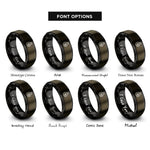 font options for inside engraving on gunmetal & black pulley rings