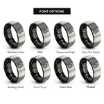 font options for inside engraving on black & silver pulley wheel rings