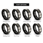 font options for inside engraving on black & gray pulley wheel rings