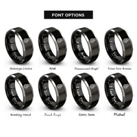 font options for inside engraving on black & gray pulley wheel rings