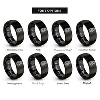 font options for inside engraving on black pulley wheel rings