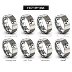 font options for inside engraving on gray pulse peak rings