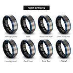 font options for inside engraving on black & blue & grey pump track rings