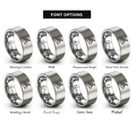 font options for inside engraving on gray pump track rings