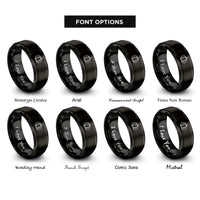 font options for inside engraving on black pumpkin rings