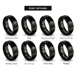 font options for inside engraving on black pumpkin rings