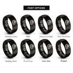 font options for inside engraving on black pumpkin pie rings