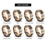 font options for inside engraving on rose gold pumpkin rings