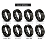 font options for inside engraving on black pumpkin witch hat rings