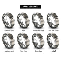 font options for inside engraving on gray push button switch rings