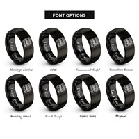 font options for inside engraving on black pushcart vendor rings