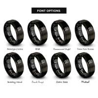 font options for inside engraving on black pushcart vendor rings