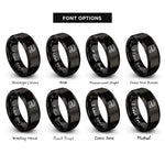 font options for inside engraving on black pushcart vendor rings