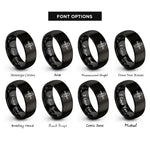 font options for inside engraving on black put in paddle rings