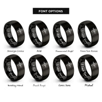 font options for inside engraving on black put in paddle rings