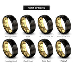 font options for inside engraving on black & gold puzzle piece rings