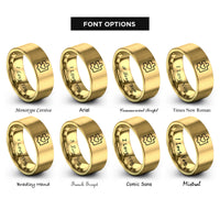 font options for inside engraving on gold puzzle piece rings