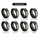 font options for inside engraving on black & silver puzzle pieces rings