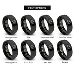 font options for inside engraving on black puzzle pieces rings