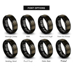 font options for inside engraving on gunmetal & black puzzle pieces rings