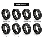 font options for inside engraving on black pvc pipe rings