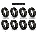 font options for inside engraving on black pvc pipe rings