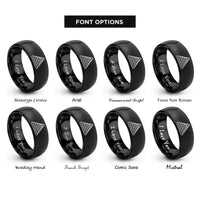 font options for inside engraving on black pyramid steps rings